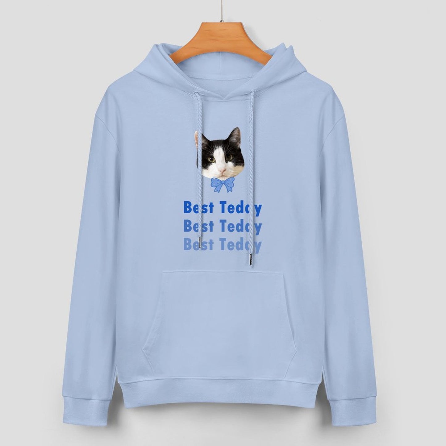 Custom Pet Face and Name Bow Tie Unisex Cotton Hoodie