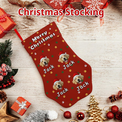 Personalized Pet Face and Name Merry Christmas Stockings-WEPRINTME-5