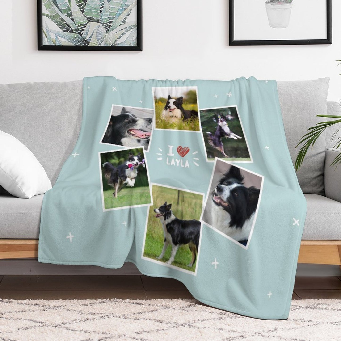 Custom Pet Photos I Love Pet Fleece Blanket