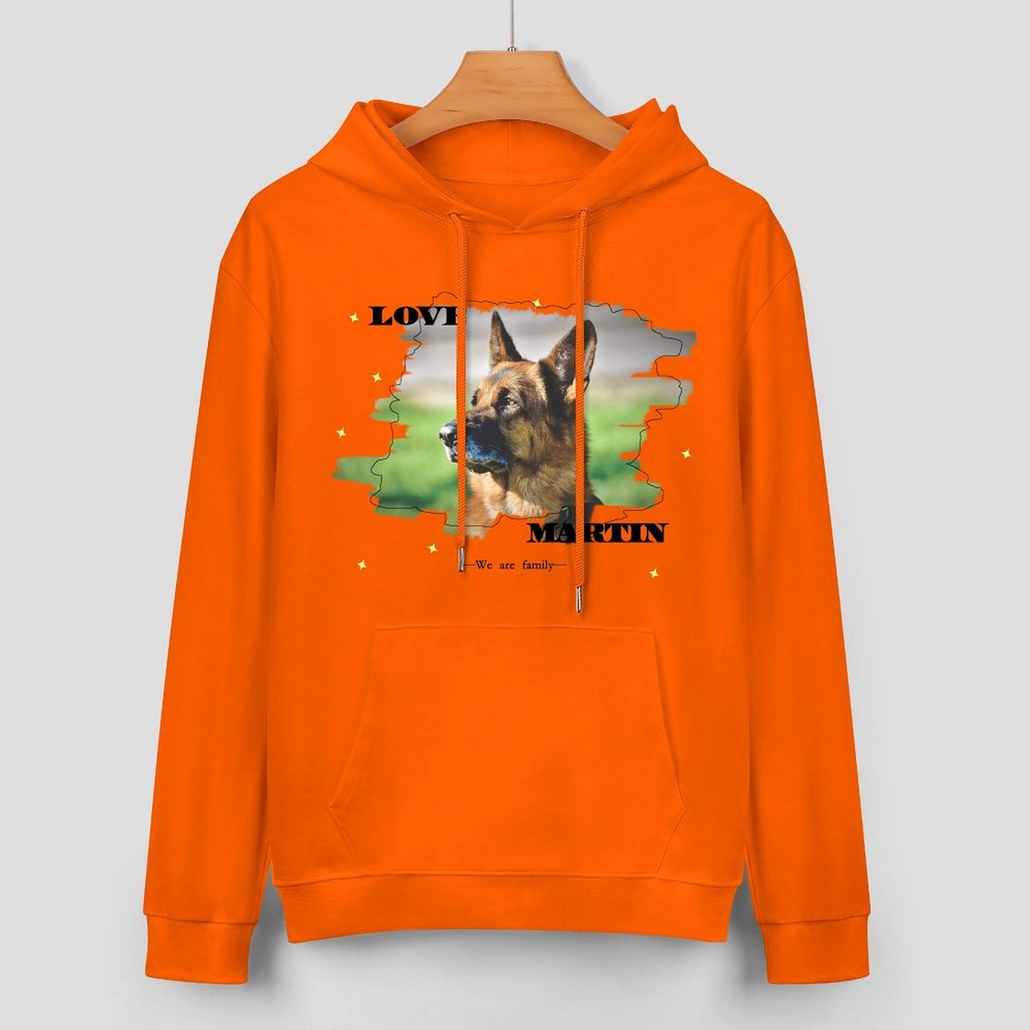 Custom Pet Photo and Name Love Unisex Cotton Hoodie