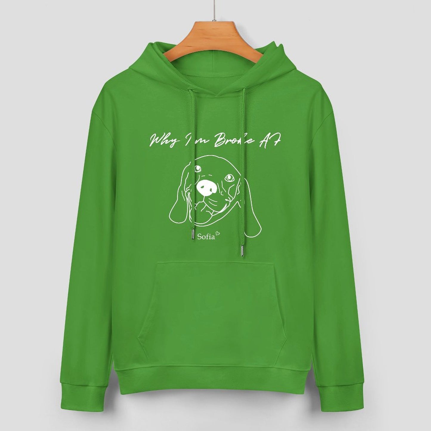 Custom Pet Face and Name Handdraw Unisex Cotton Hoodie