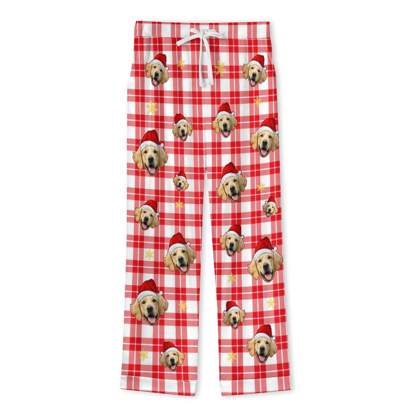 Custom Pet Face Play Outside Women Long Pajama-Pants-WEPRINTME