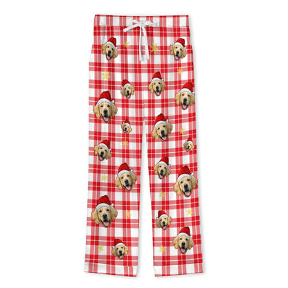 Custom Pet Face Play Outside Women Long Pajama-Pants-WEPRINTME