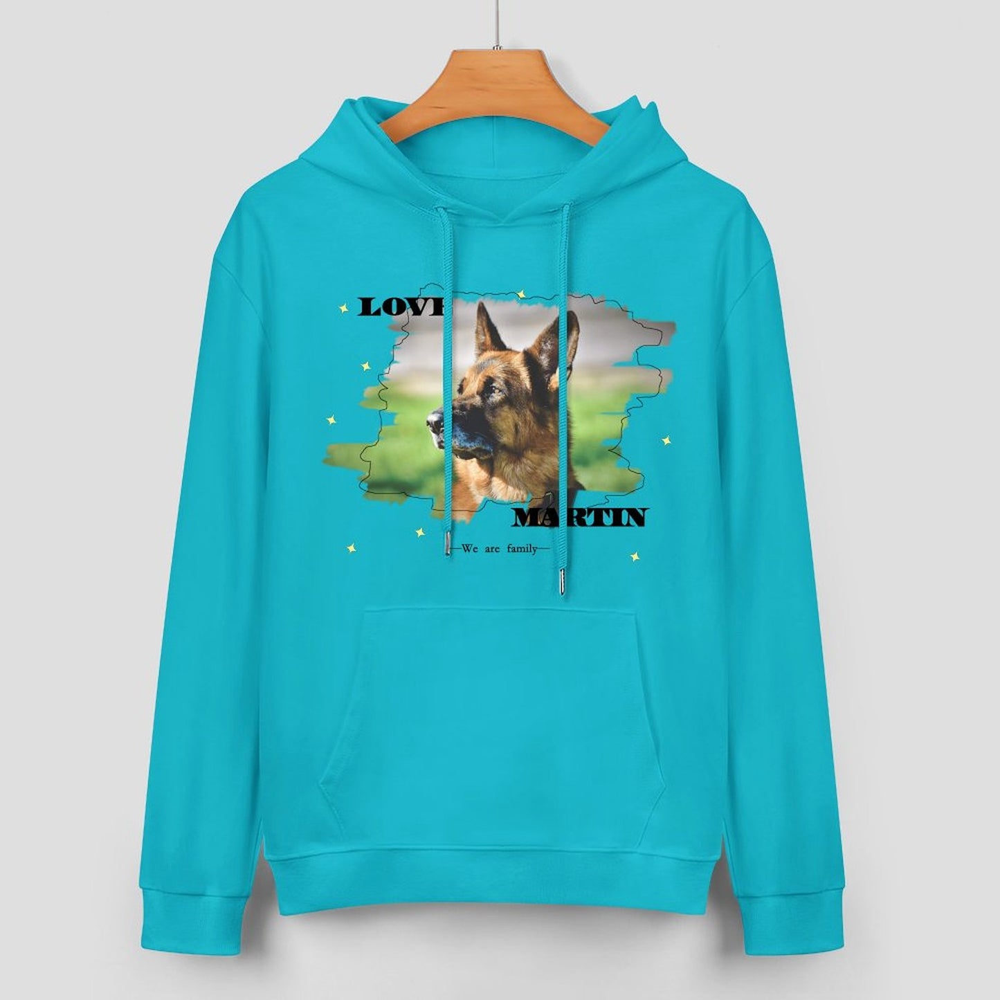 Custom Pet Photo and Name Love Unisex Cotton Hoodie