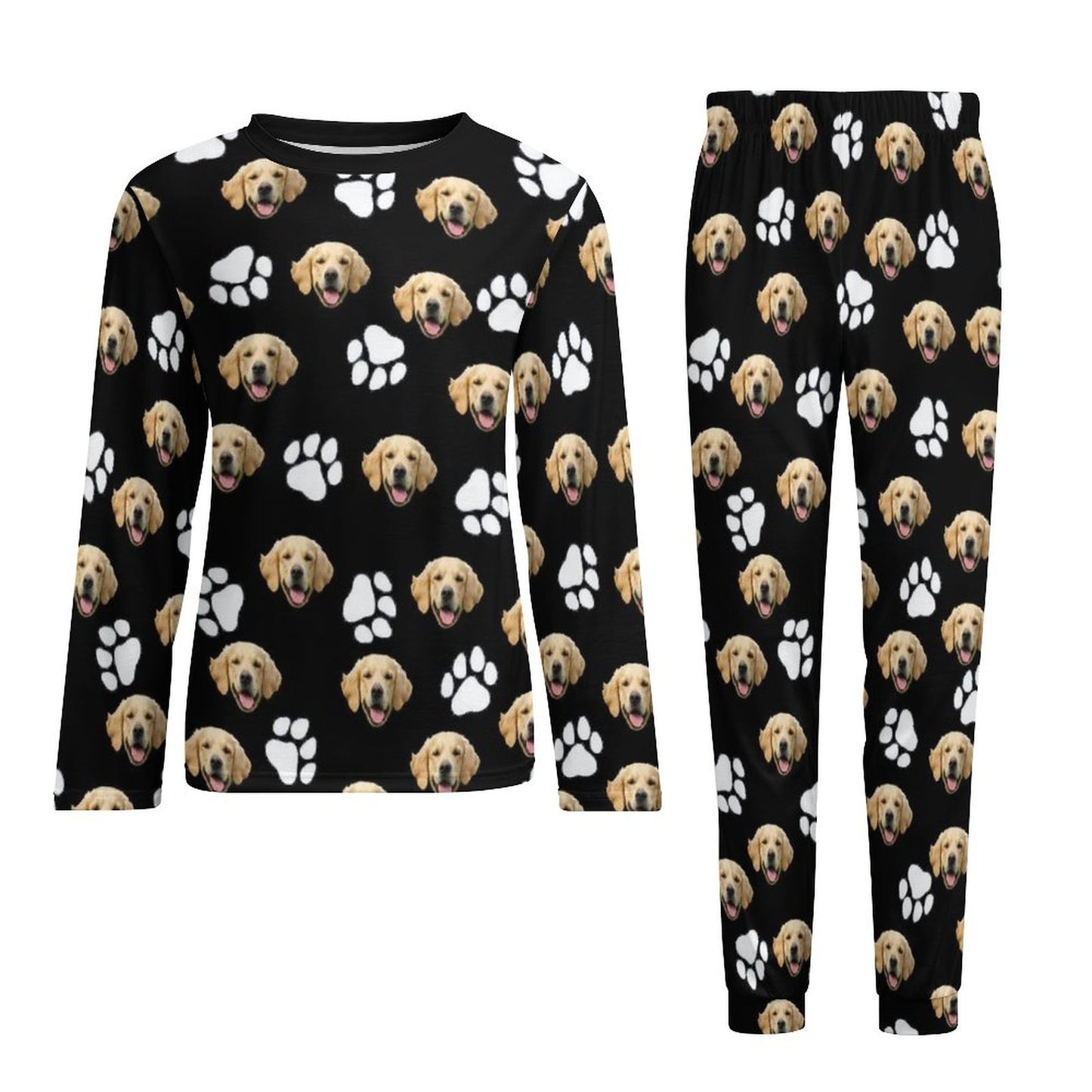 Custom Pet Face Men's Long Pajama Set