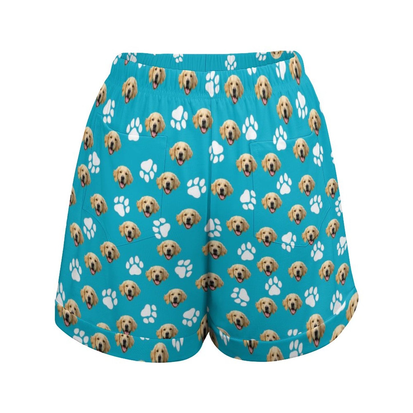 Custom Pet Face Women's High Waist Loose Shorts