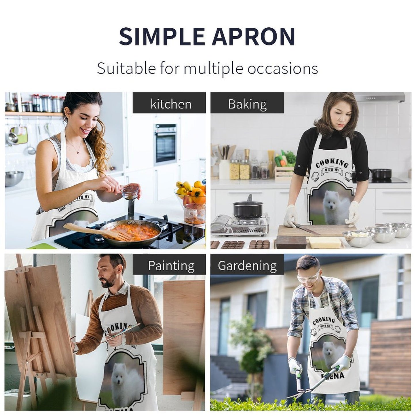 Custom Pet Photo and Name Cooking with Pet Apron