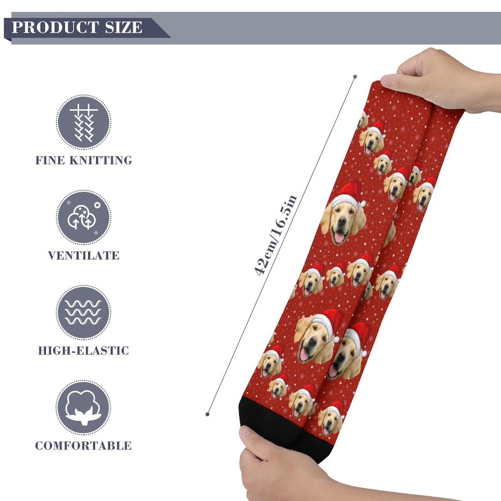 Custom Pet Face Snow Christmas Socks-WEPRINTME-7