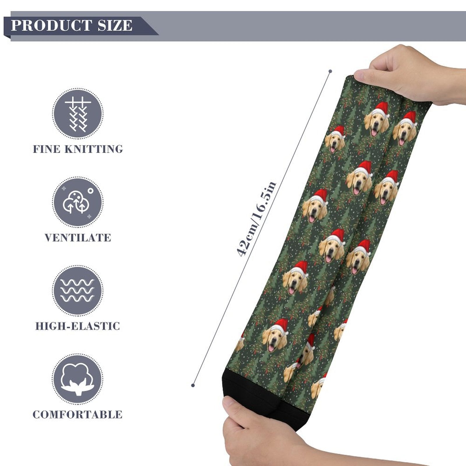 Custom Pet Face Trees Christmas Socks-WEPRINTME-7