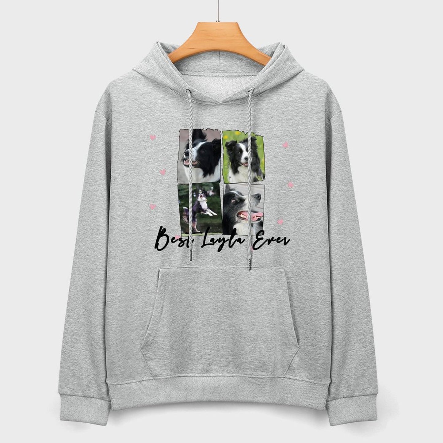 Custom Pet Photos and Name Stars Unisex Cotton Hoodie