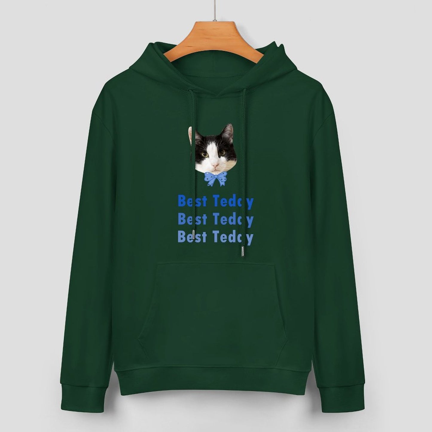 Custom Pet Face and Name Bow Tie Unisex Cotton Hoodie