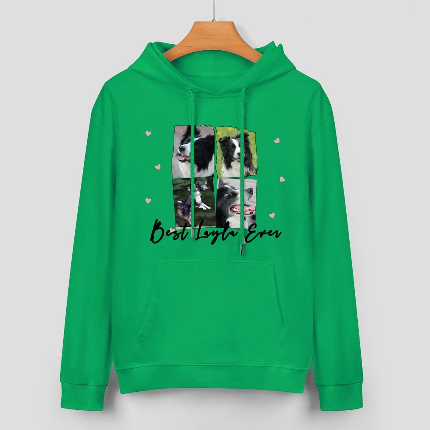 Custom Pet Photos and Name Stars Unisex Cotton Hoodie