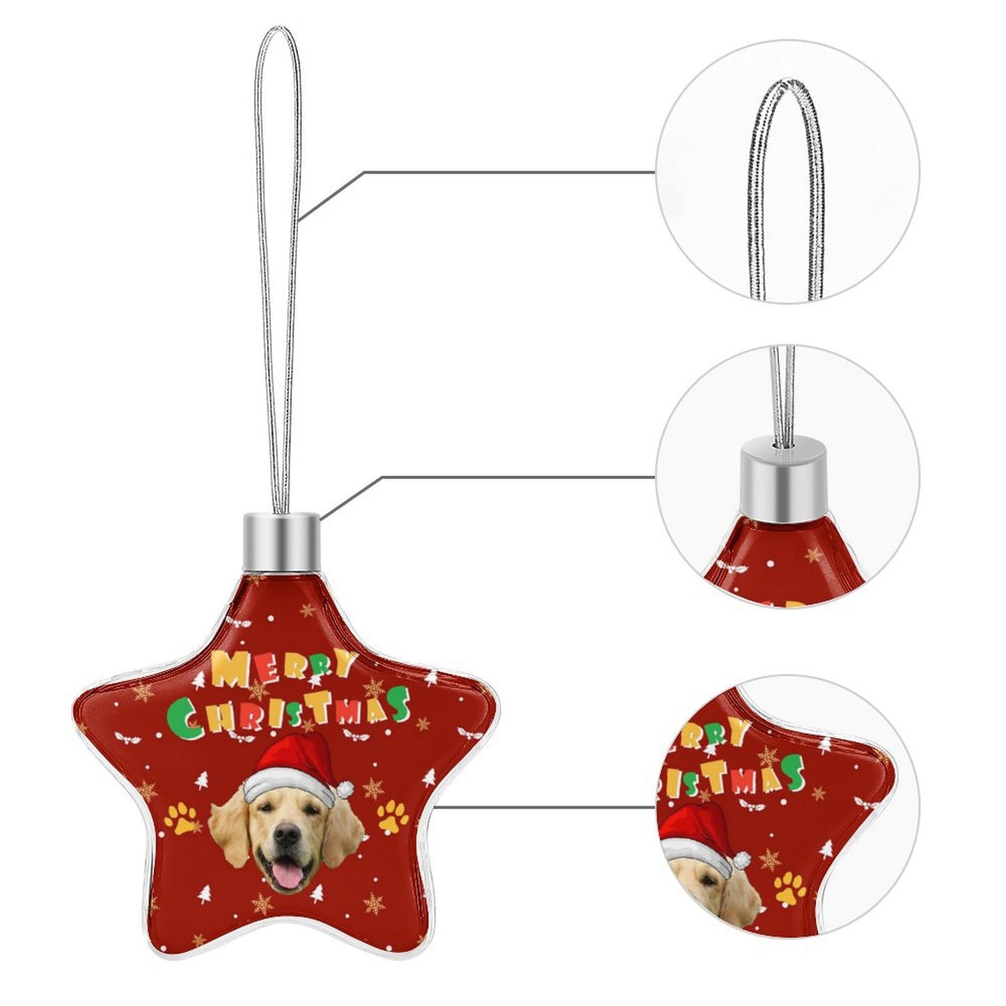 Personalized Pet Face Star Christmas Pendant-WEPRINTME-17