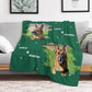 Custom Pet Photo Green Stars Fleece Blanket