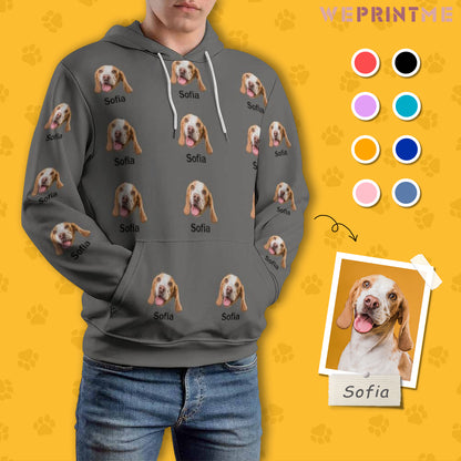 Custom Pet Face and Name Unisex Hoodie