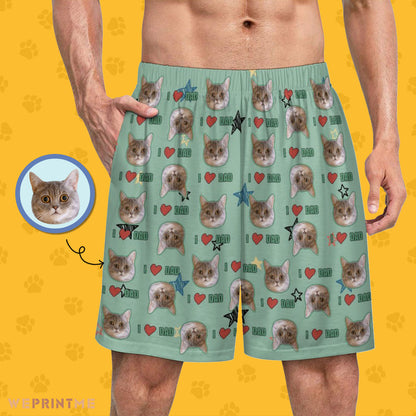 Custom Pet Men's Pajama Pants I Love Dad Pajama Shorts