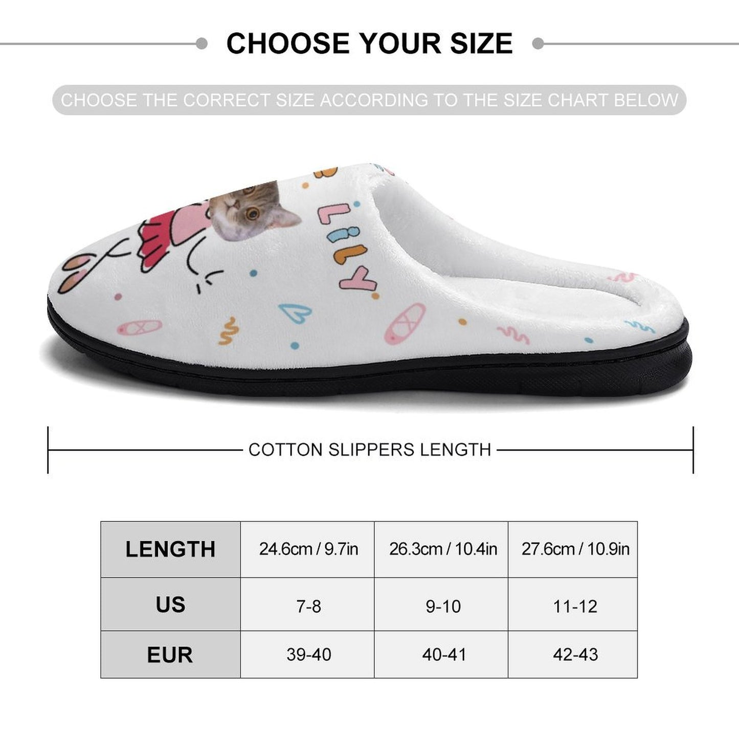 Custom Pet Face Cute Pet Cartoon Cotton Slippers