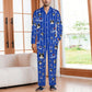 Custom Pet Face and Name Stripe Men's Cotton Long Pajama Set