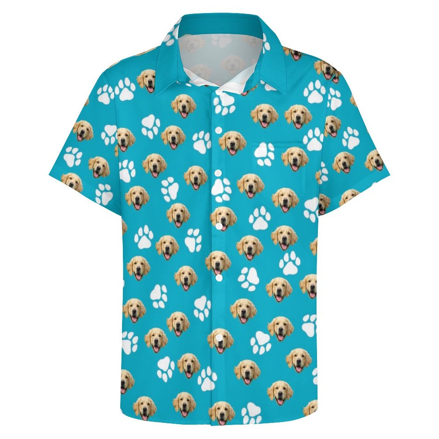 Custom Pet Face Men's Short Sleeve Shirt