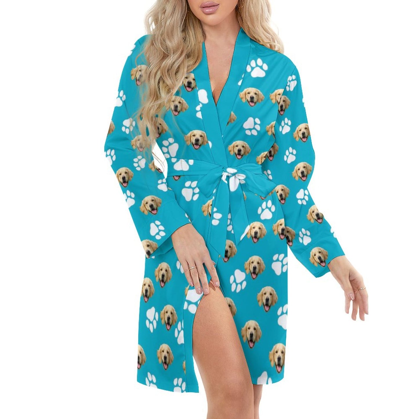 Custom Pet Face Long Sleeved Nightgown