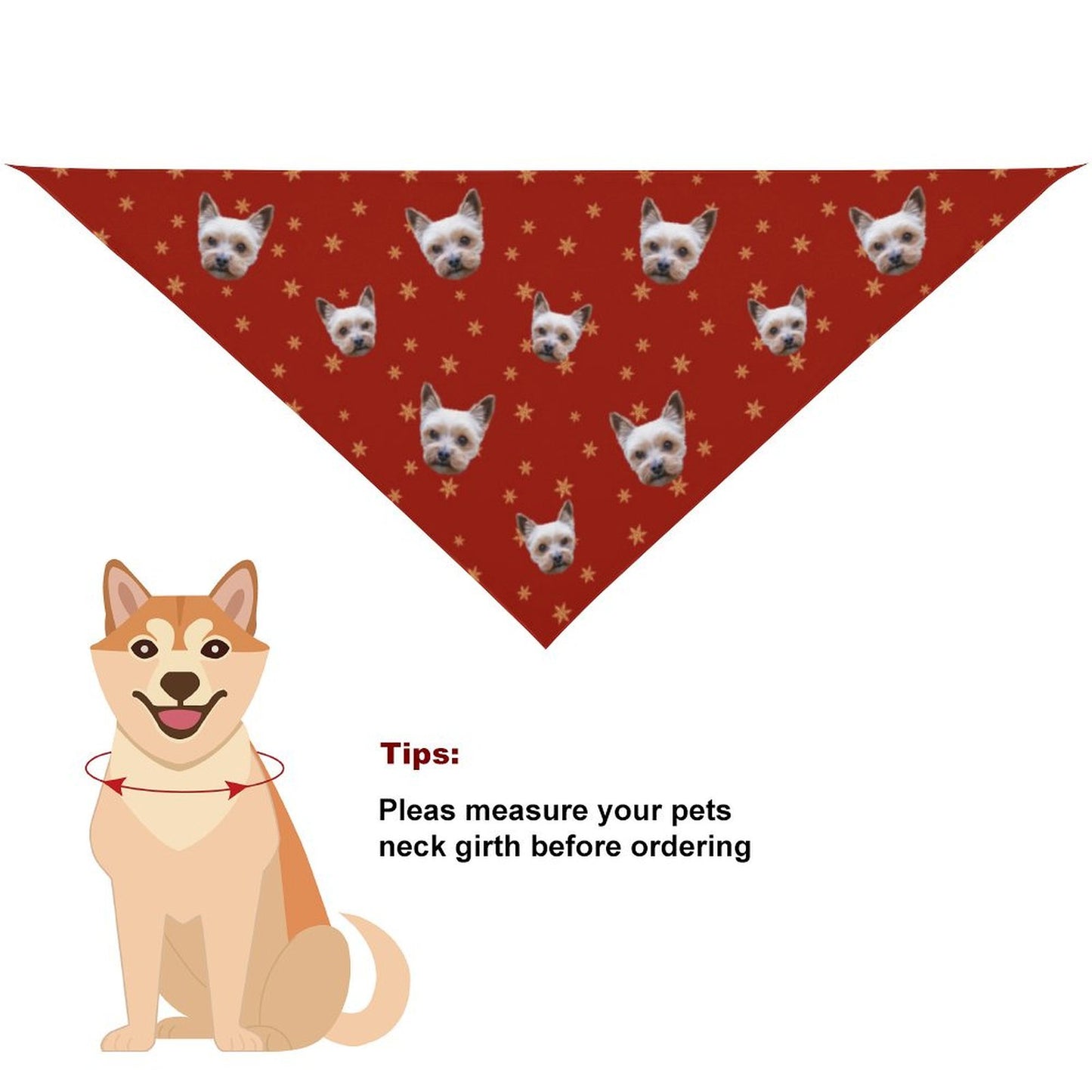 Custom Pet Scarf Christmas Pet Face Bandana-WEPRINTME-5