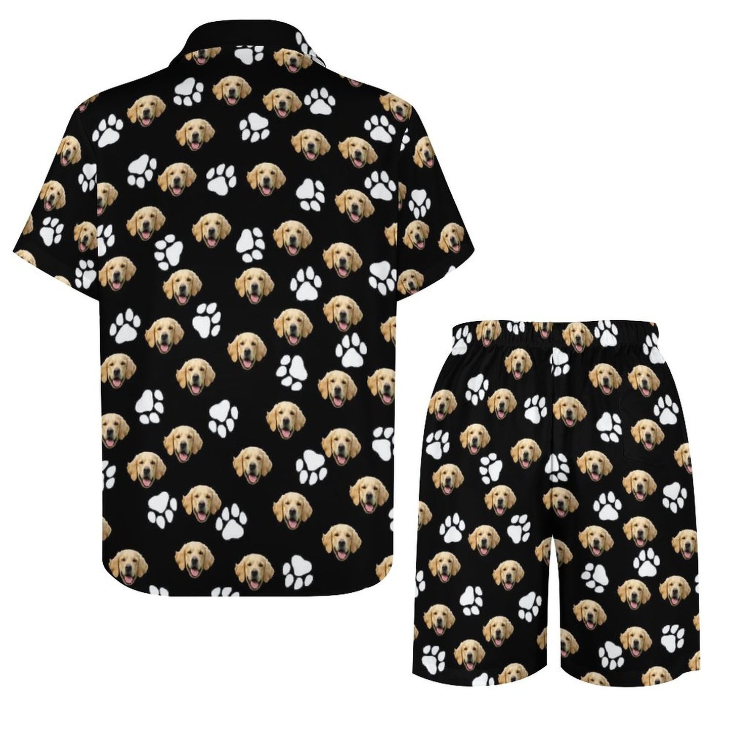 Custom Pet Face Men's Short Sleeve Shirt Set