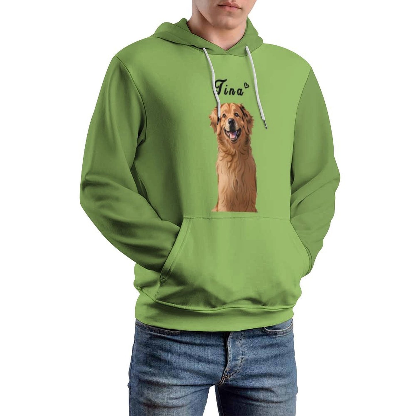 Custom Pet Face and Name Comic Pet Unisex Hoodie