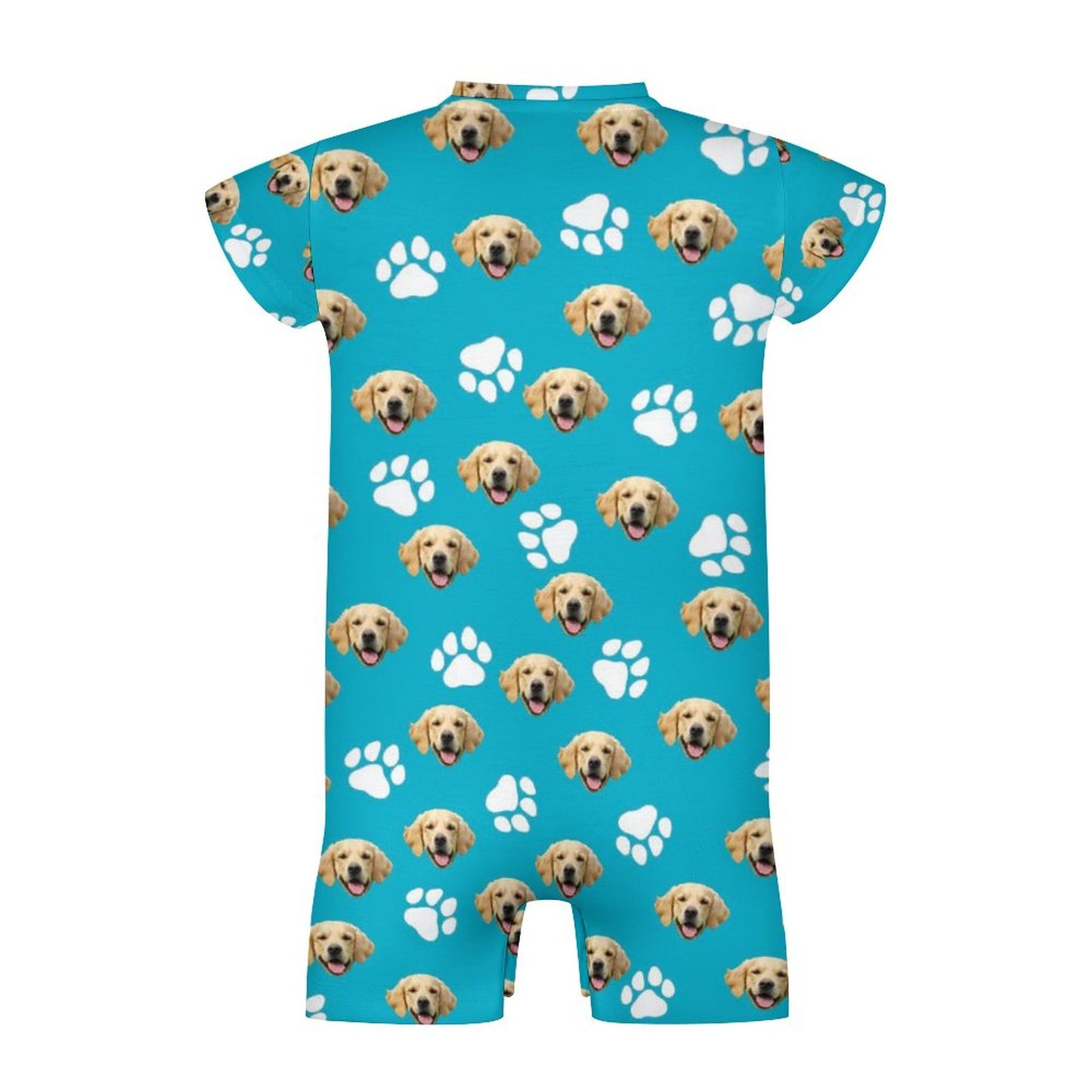 Custom Pet Face Baby Short Sleeve Romper