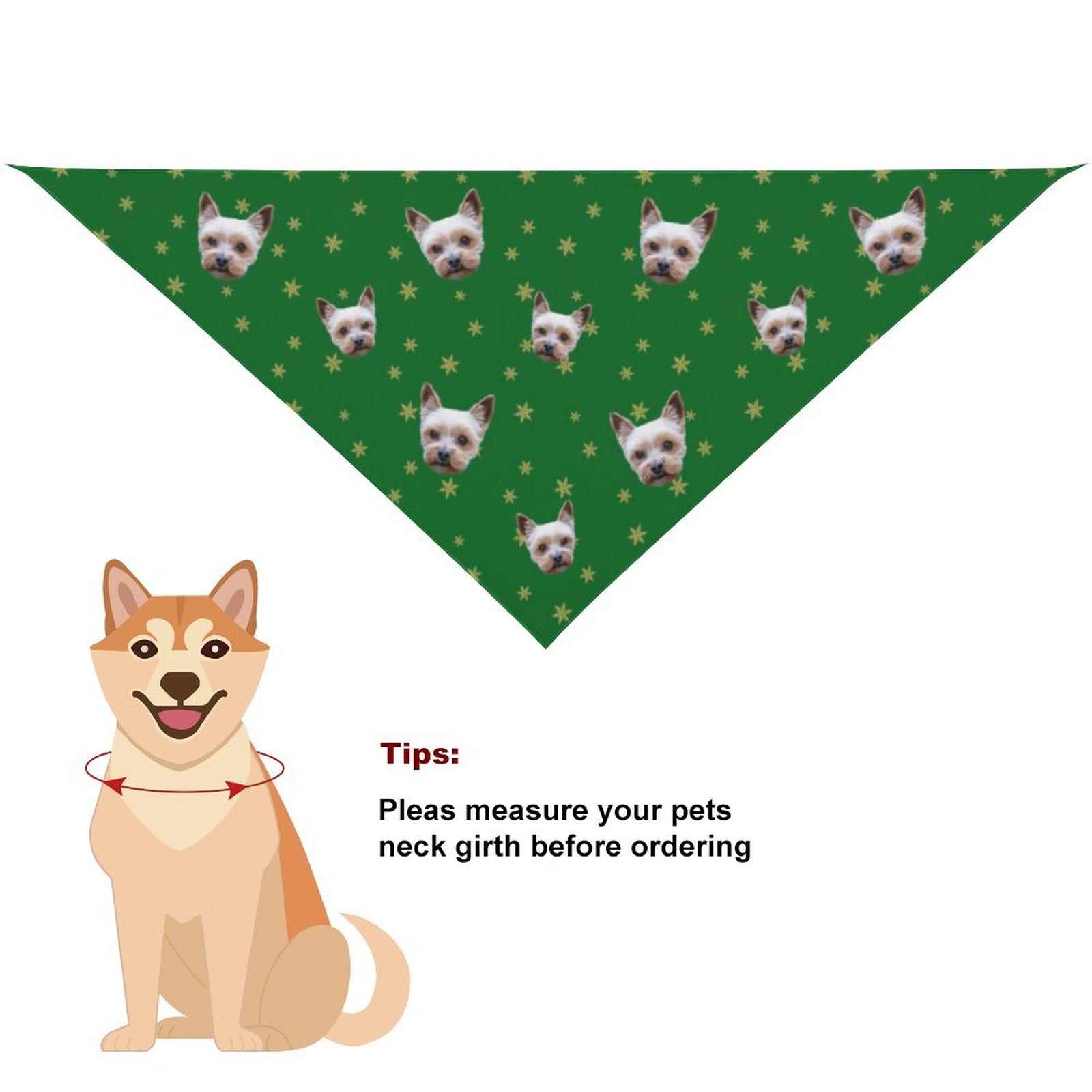 Custom Pet Scarf Christmas Pet Face Bandana-WEPRINTME-13