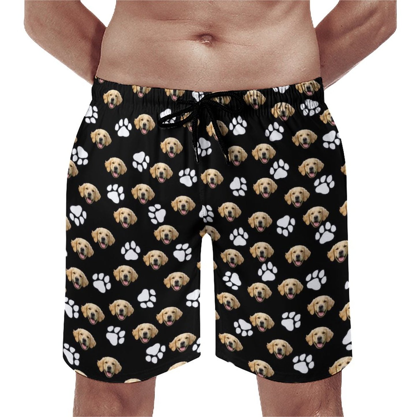 Custom Pet Face Men's Beach Shorts