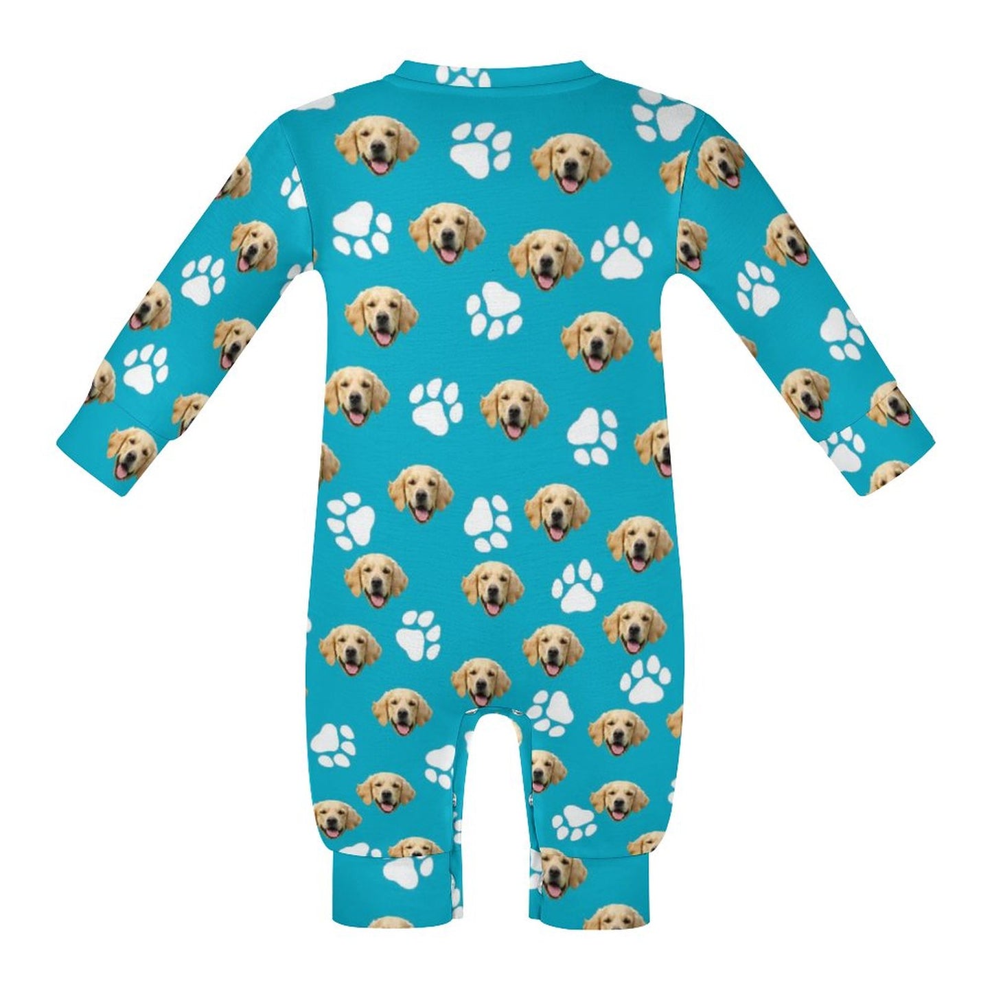 Custom Pet Face Baby Long Sleeve Romper