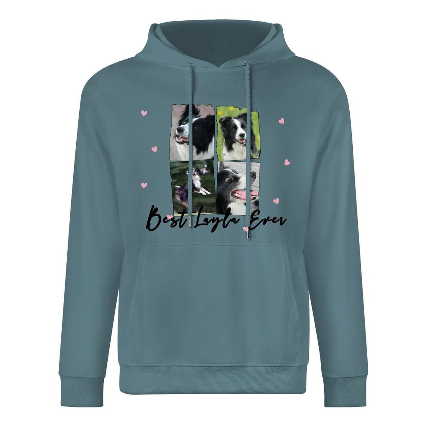 Custom Pet Photos and Name Stars Unisex Cotton Hoodie