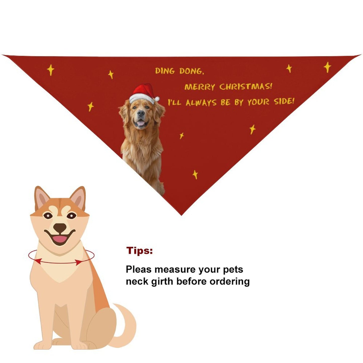 Custom Pet Scarf Be Your Side Christmas Pet Bandana-WEPRINTME-4