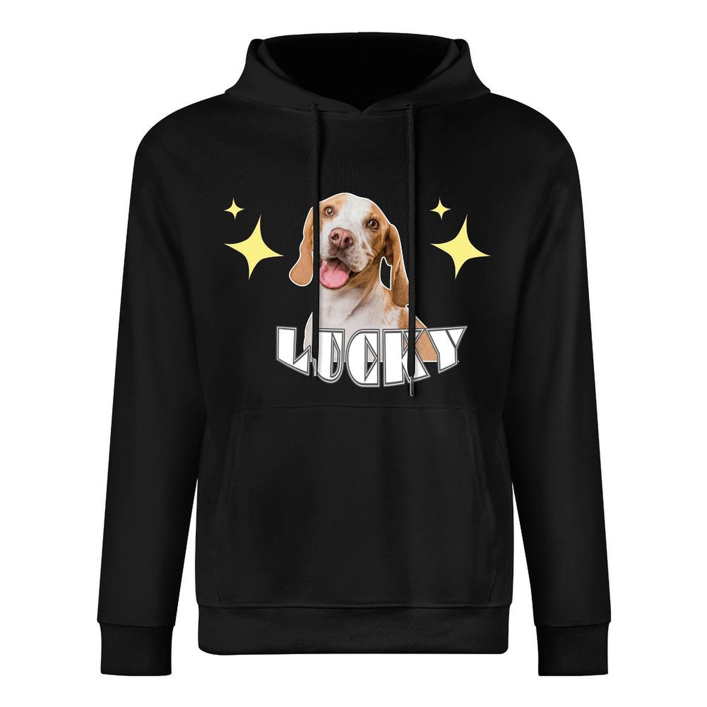 Custom Pet and Name Stars Unisex Cotton Hoodie