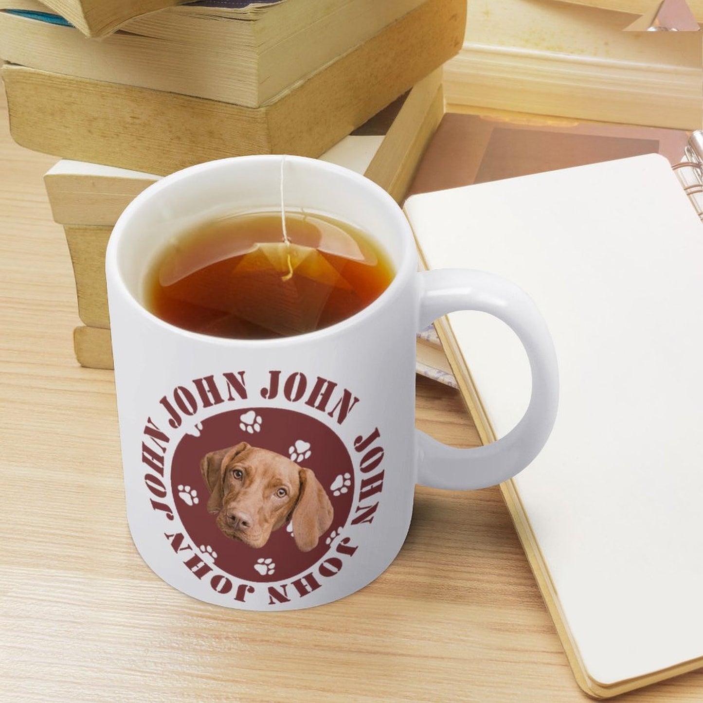 Custom Pet Face and Name Circle Pet Mug