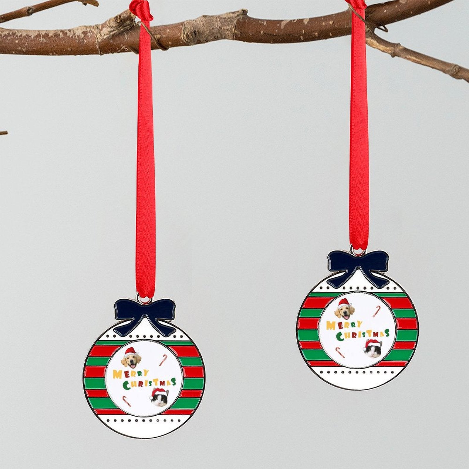 Personalized Pet Face Alloy Christmas Ornaments-WEPRINTME-19