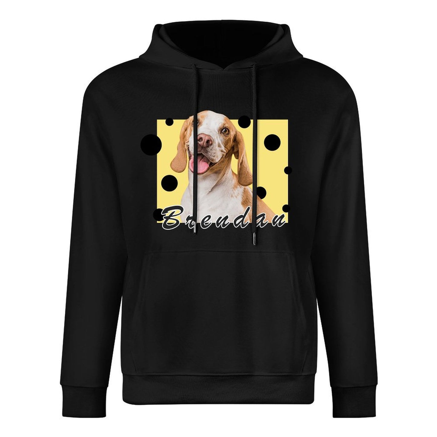 Custom Pet Face and Name cheese Unisex Cotton Hoodie