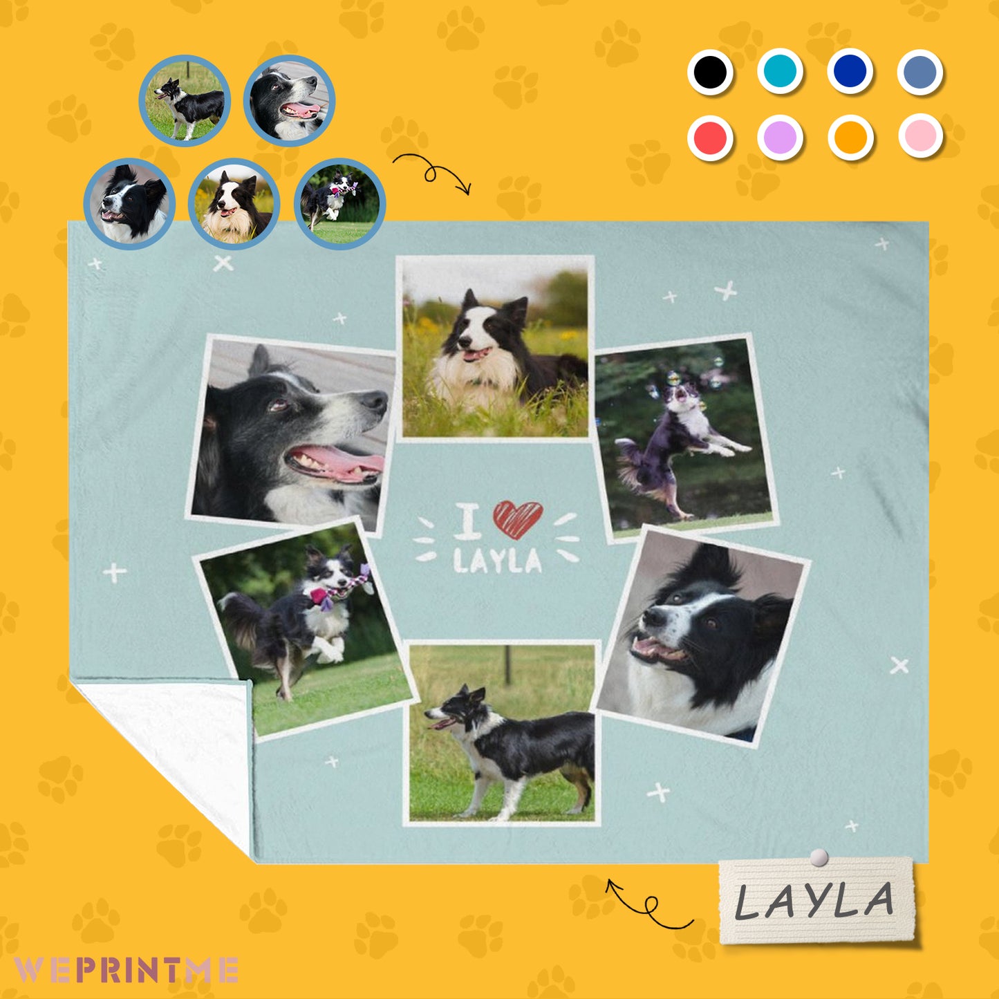 Custom Pet Photos I Love Pet Fleece Blanket