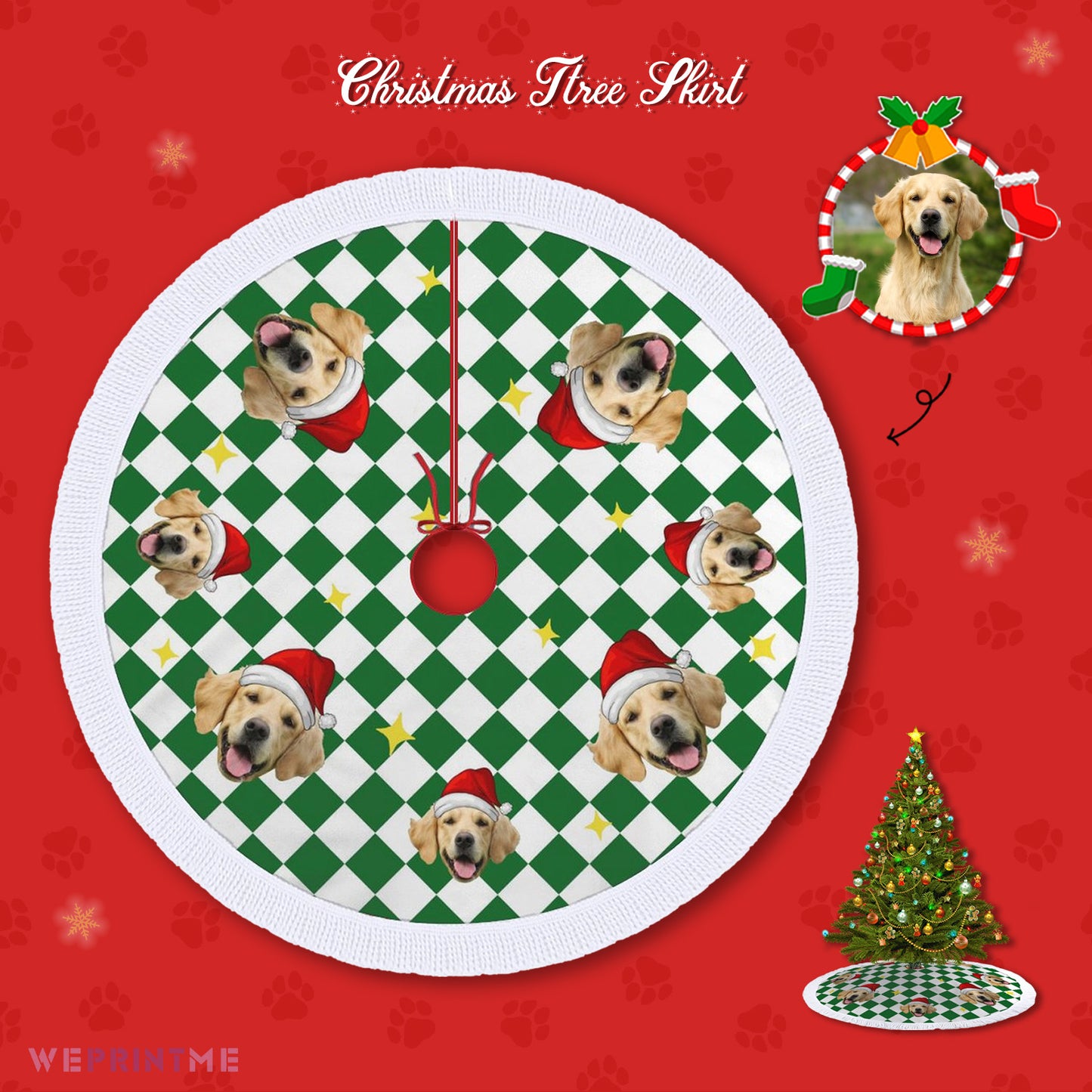 Personalized Pet Face Christmas Tree Skirt-WEPRINTME-20