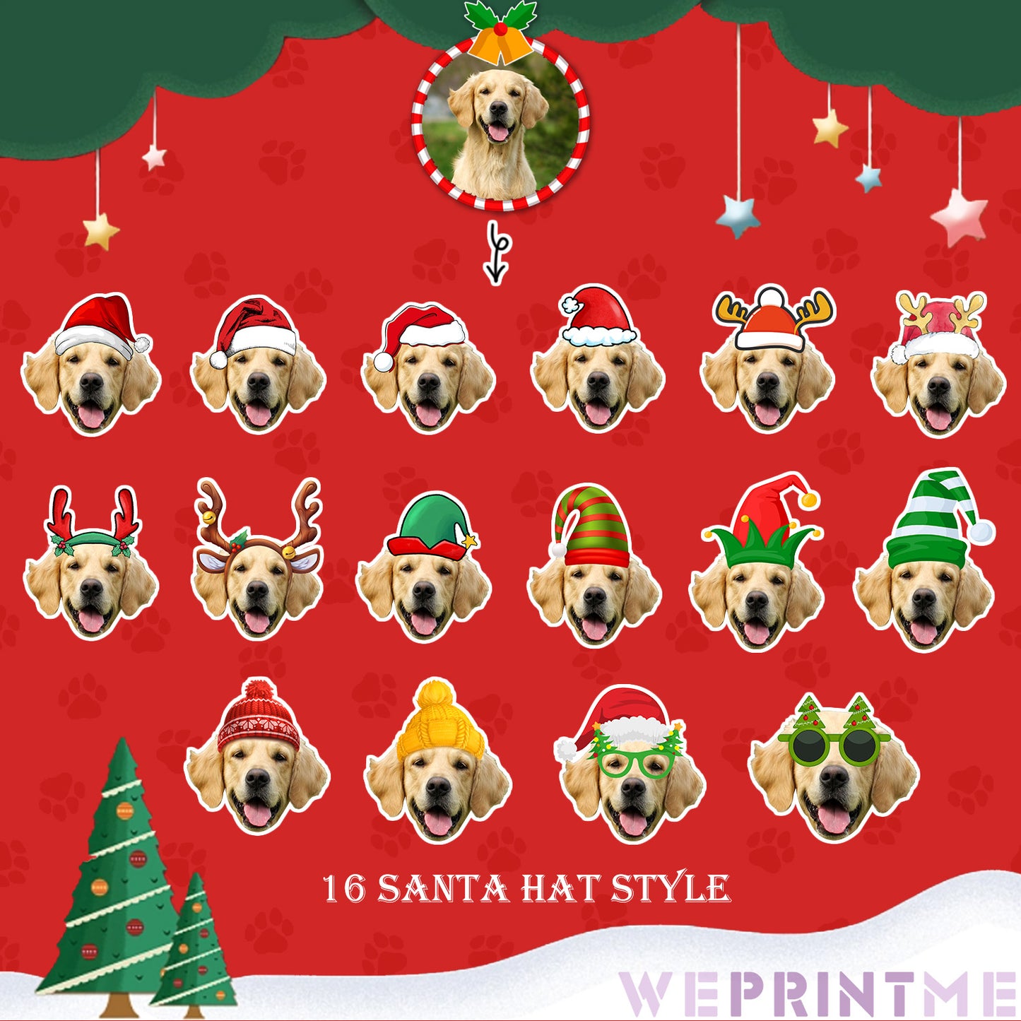 Custom Pet Face Pajamas Santa Red Plaid Women's Short Pajama Set