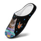 Custom Pet Face Space Rock Cotton Slippers