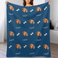 Custom Dog Face and Bone Fleece Blanket