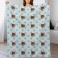 Custom Pet Face Paws Fleece Blanket