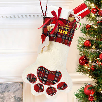 Personalized Pet Face and Name Paw Christmas Stockings-WEPRINTME-2