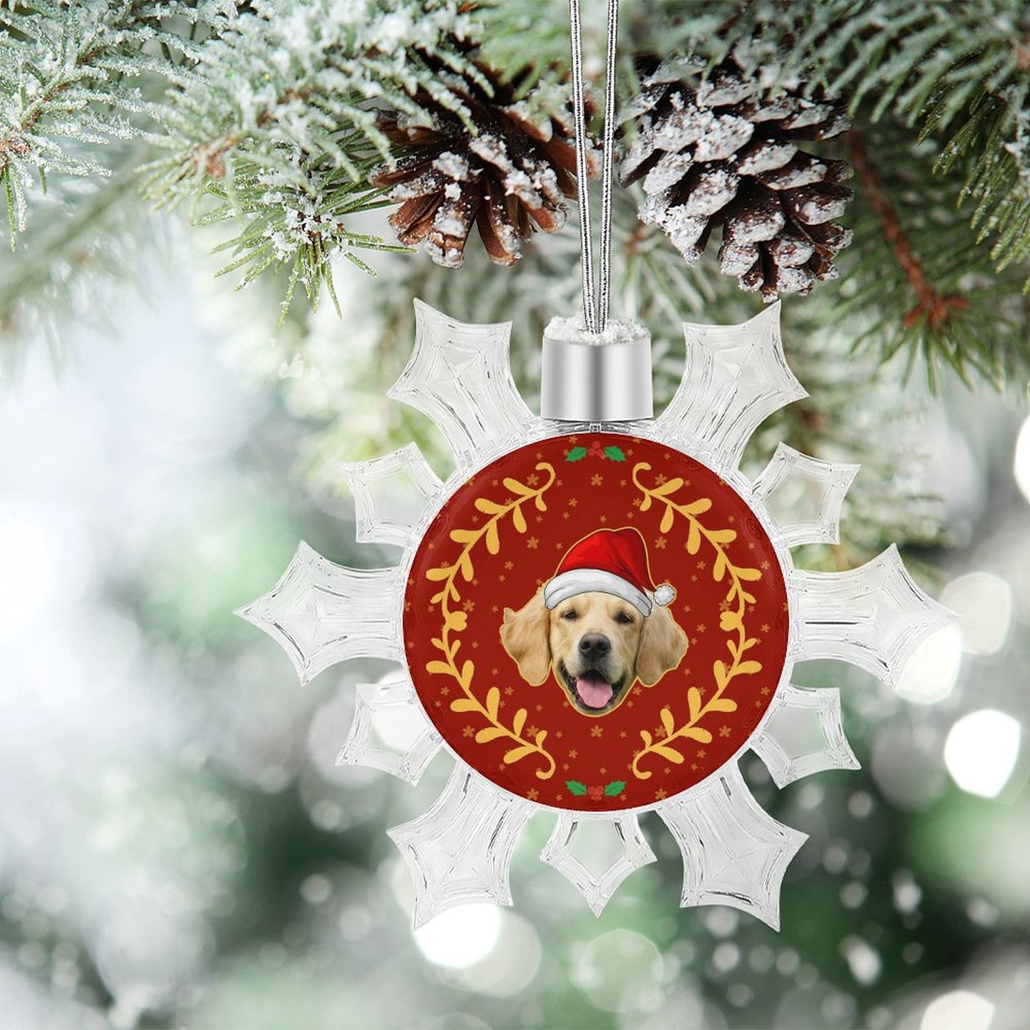 Personalized Pet Face Snow Christmas Pendant-WEPRINTME-13