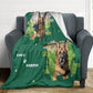 Custom Pet Photo Green Stars Fleece Blanket