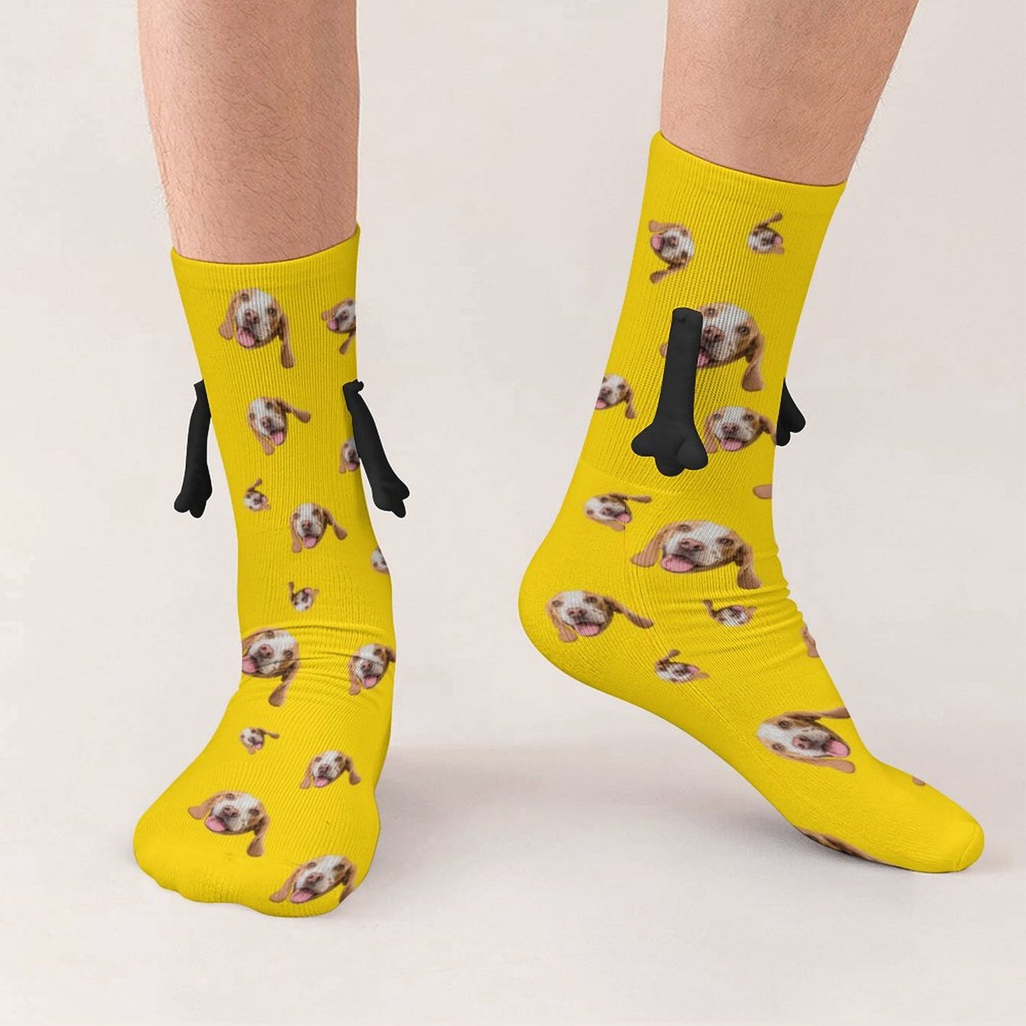 Custom Pet Face Pet Everywhere Holding Hands Socks