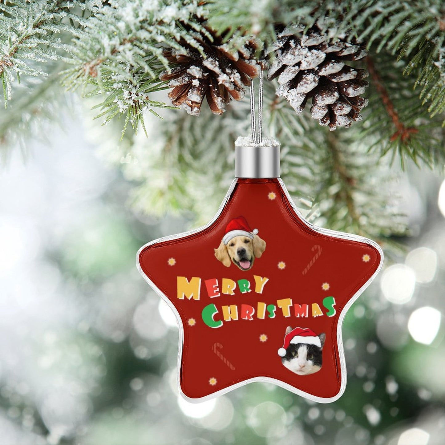 Personalized Pet Face Star Christmas Pendant-WEPRINTME-3