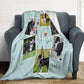 Custom Dog Face and Bone Fleece Blanket