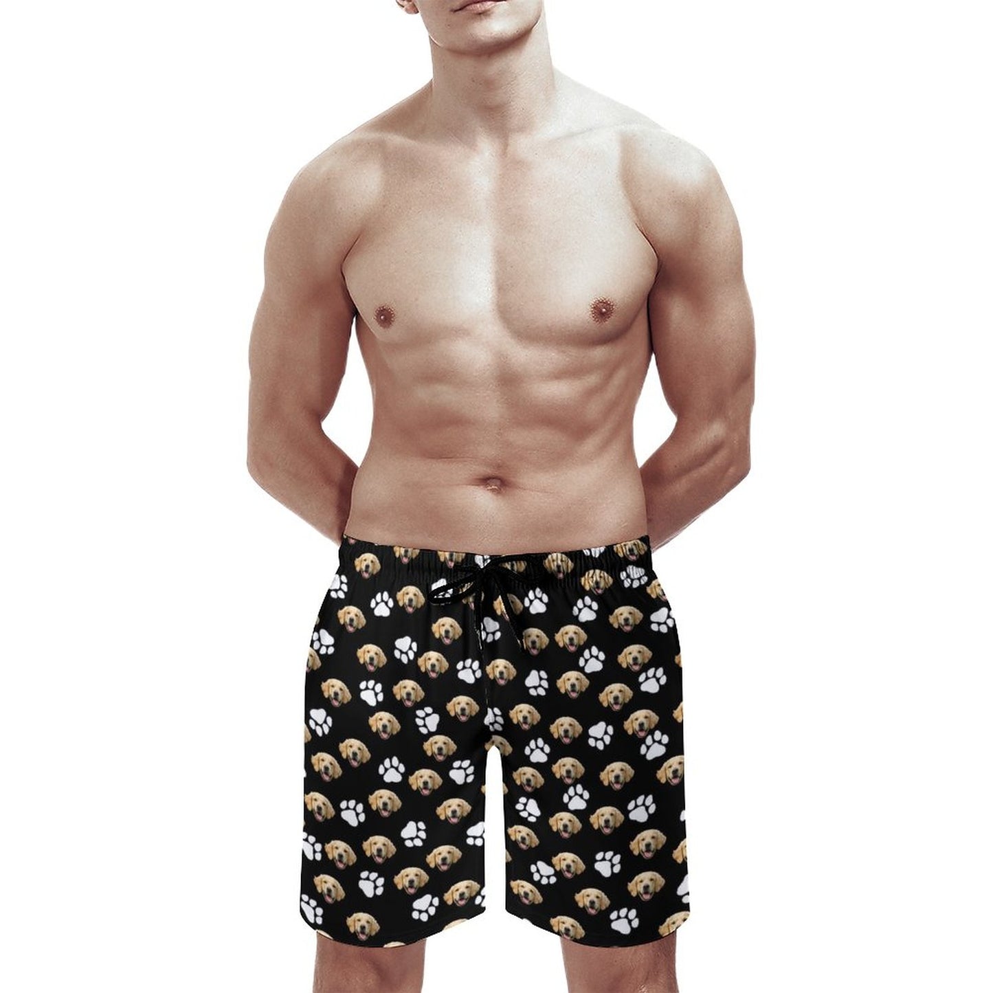 Custom Pet Face Men's Beach Shorts